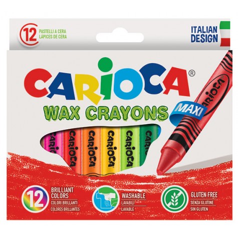 Carioca Wax Maxı Yıkanabilir Pastel Boya Kalemi 12 Li