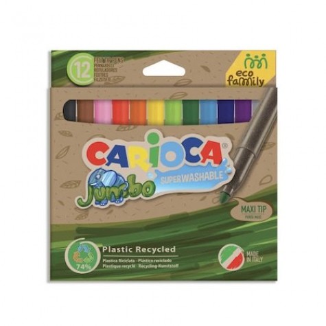 Carioca Eco Famıly Jumbo Süper Yıkanabilir Keçeli Boya Kalemi 12 li