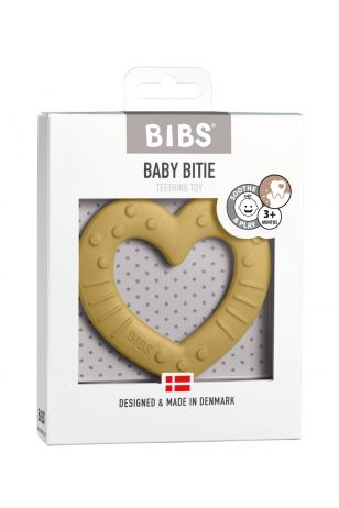 Bibs Baby Bitie Heart Diş Kaşıyıcı (Mustard)
