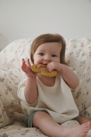 Bibs Baby Bitie Heart Diş Kaşıyıcı (Mustard)
