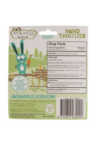 Jack N  Jill Alkolsüz El Temizleyici Bunny 2 li Paket