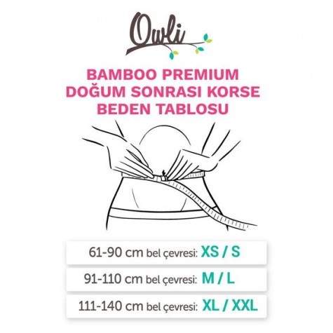 Owli Bamboo Premium Doğum Sonrası Korse (Siyah)