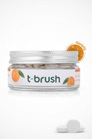 t-brush Portakal Aromalı Diş Macunu Tableti-Florürlü