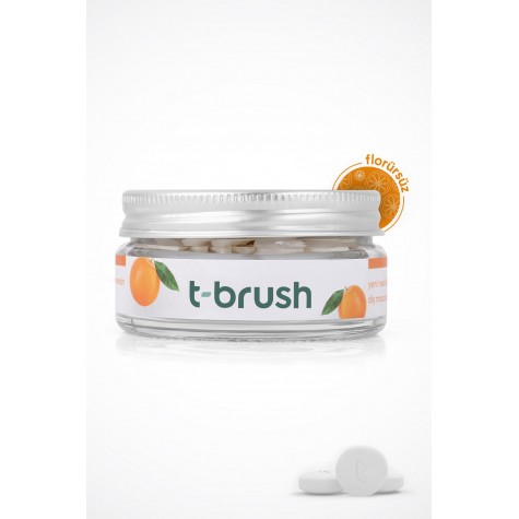 t-brush Portakal Aromalı Diş Macunu Tableti-Florürsüz